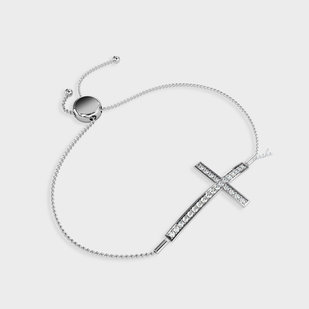 Certified GLI round cut lab grown diamond bracelet in white gold and platinum